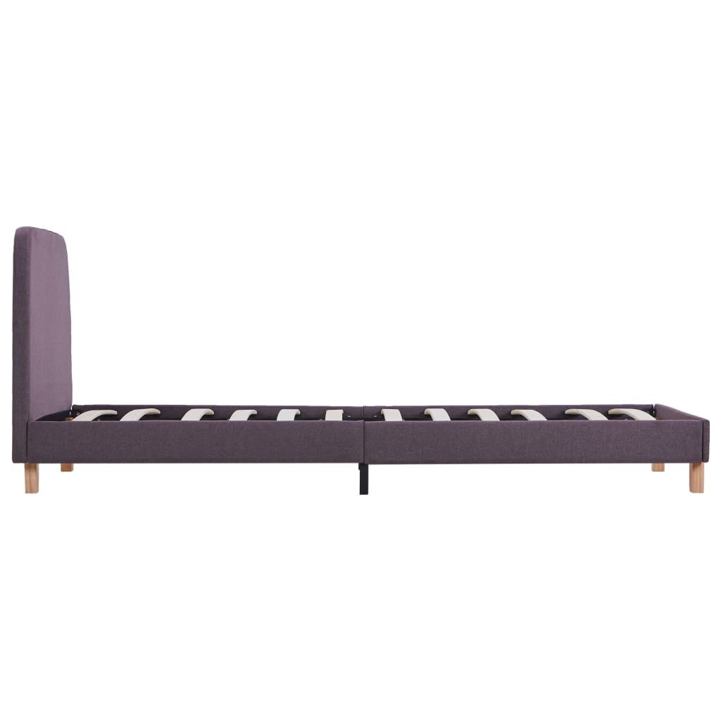 Sengeramme gråbrun stoff 90x190 cm