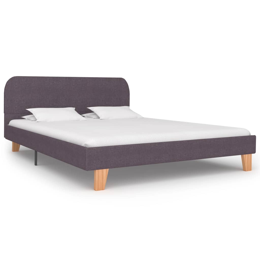 Sengeramme gråbrun stoff 135x190 cm
