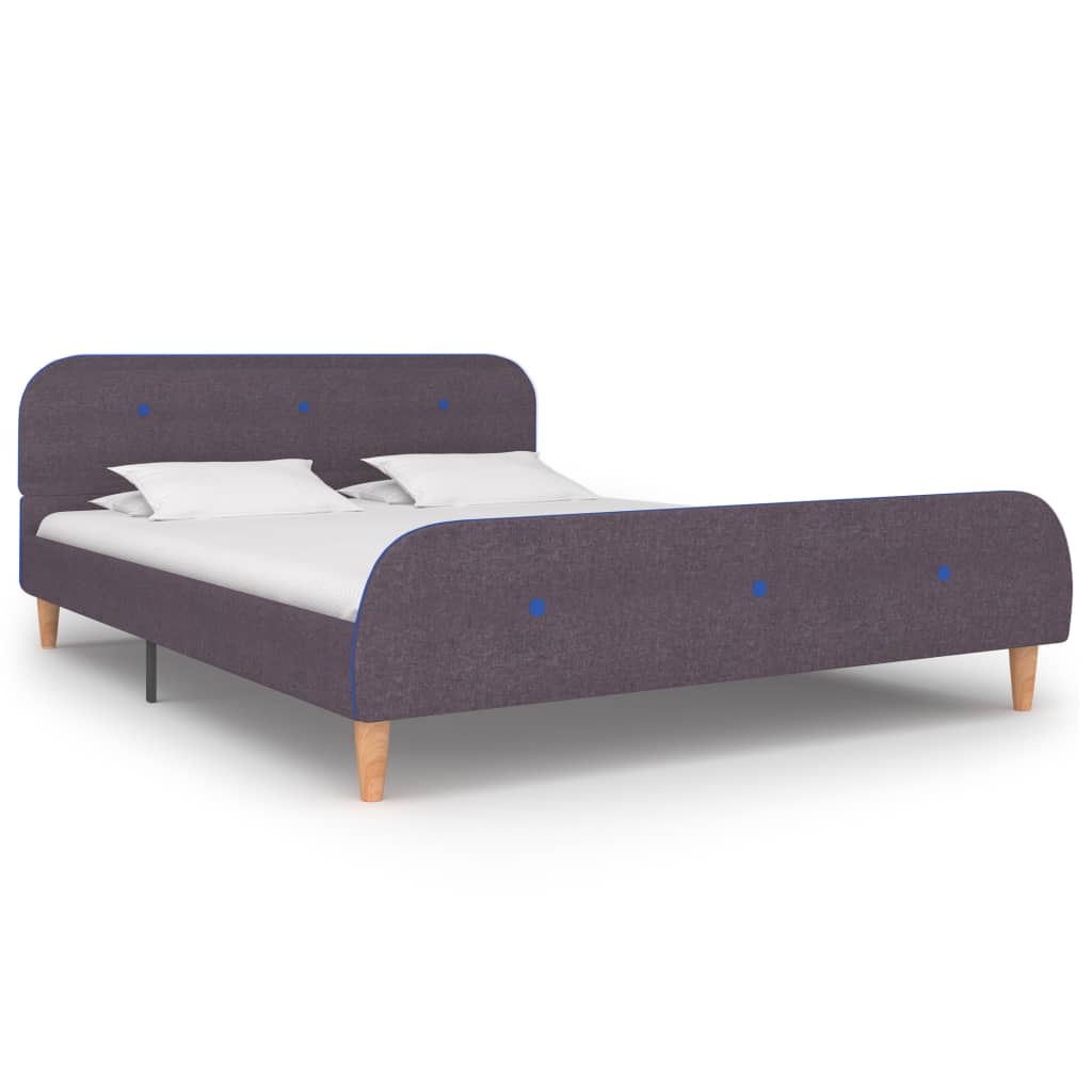 Sengeramme gråbrun stoff 135x190 cm