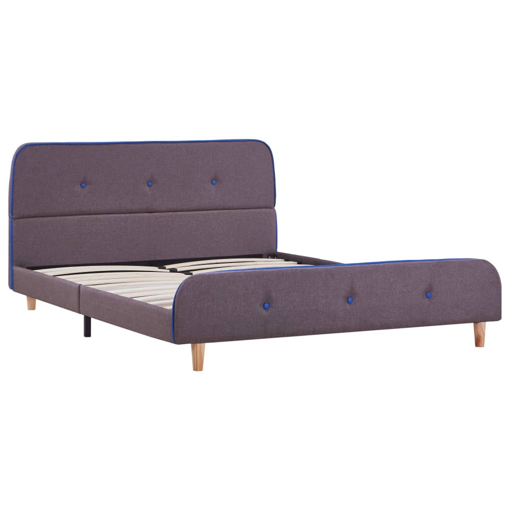 Sengeramme gråbrun stoff 135x190 cm