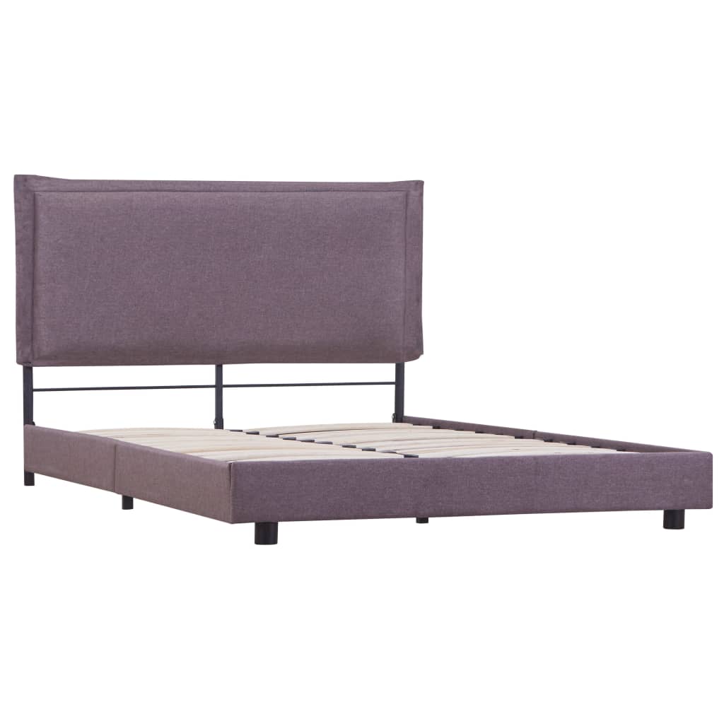 Sengeramme gråbrun stoff 135x190 cm
