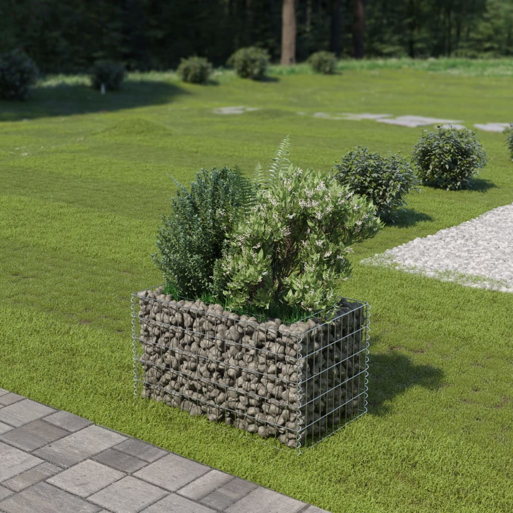 Gabion høybed galvanisert stål 90x50x50 cm