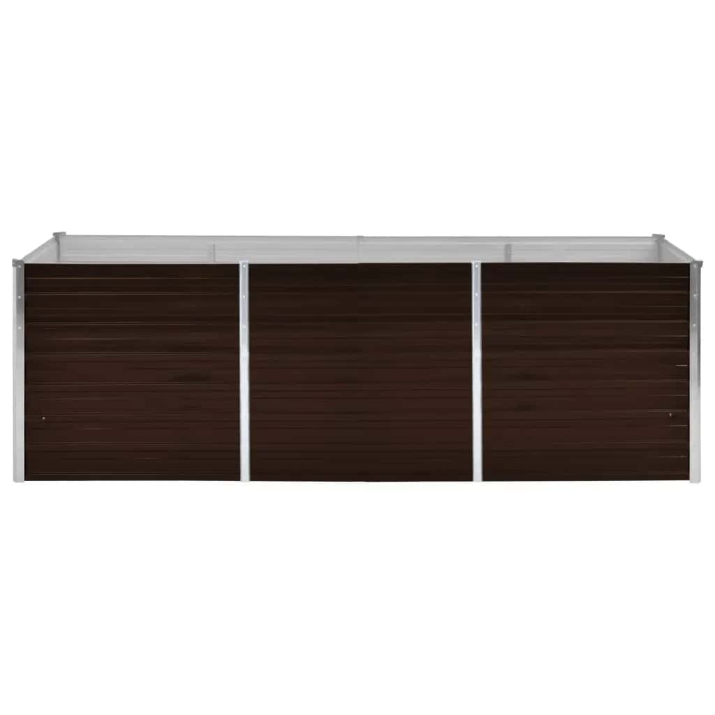 Høybed brun 240x80x77 cm galvanisert stål