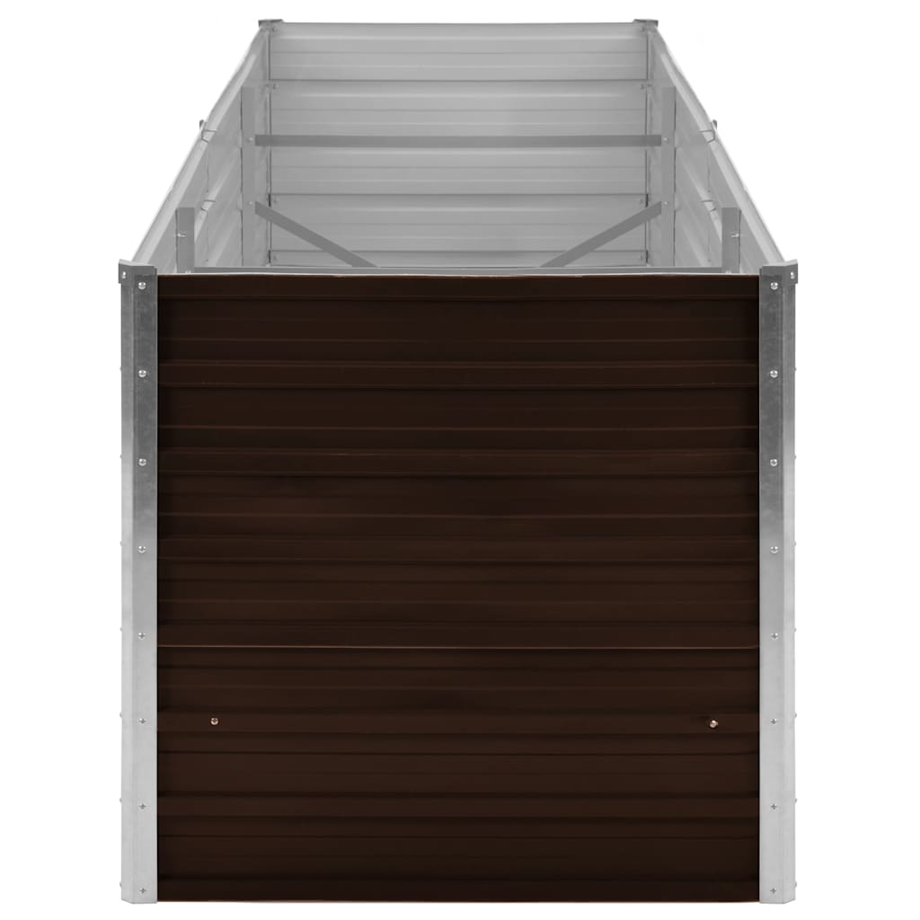 Høybed brun 240x80x77 cm galvanisert stål