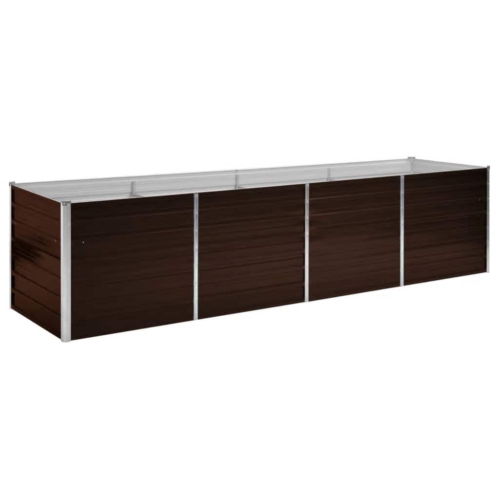 Høybed brun 320x80x77 cm galvanisert stål