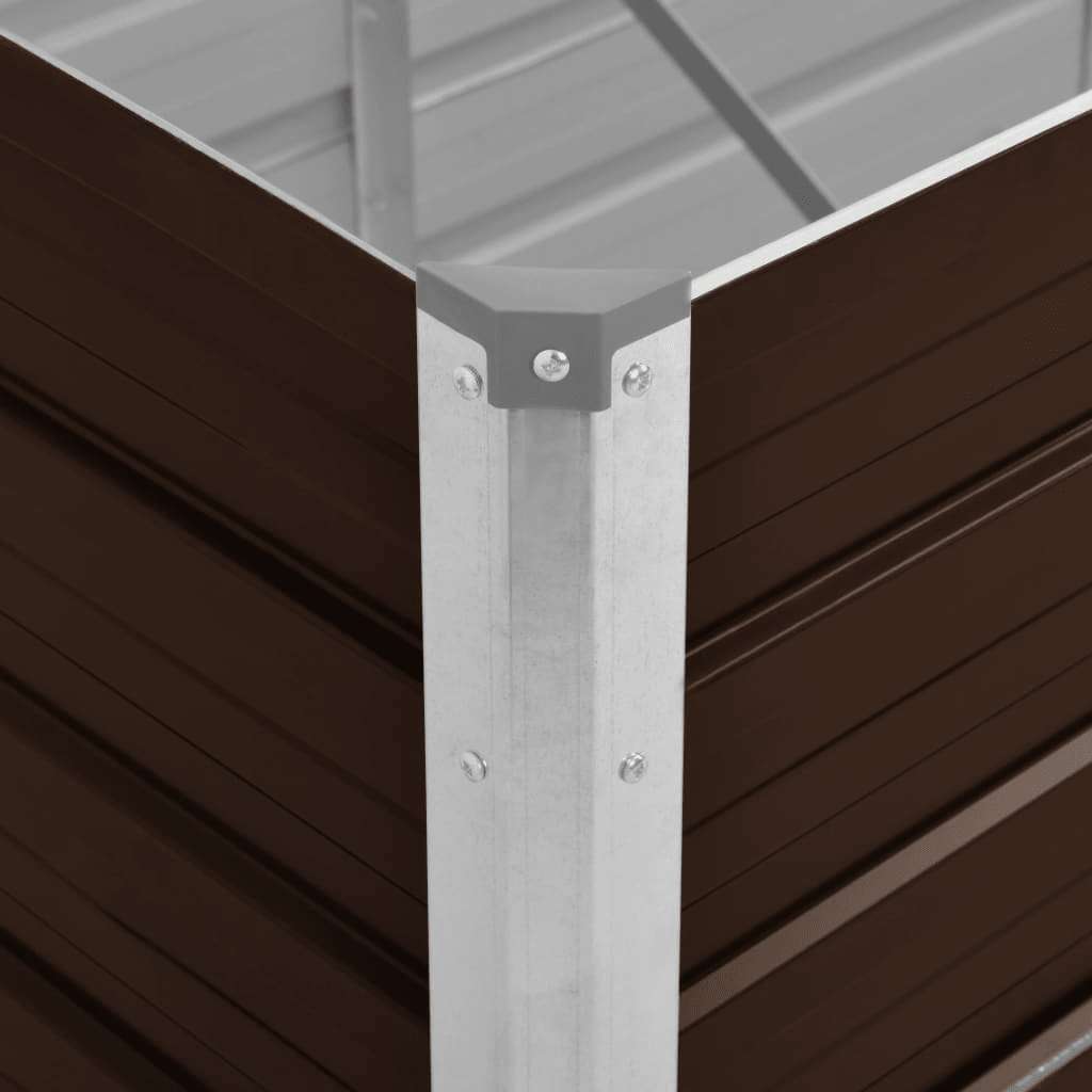 Høybed brun 320x80x45 cm galvanisert stål