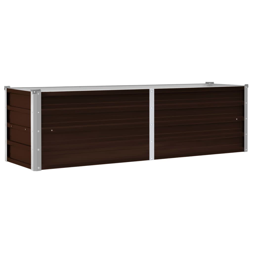 Høybed brun 160x40x45 cm galvanisert stål
