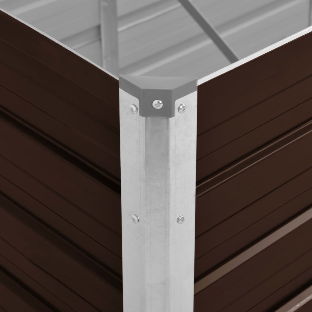 Høybed brun 100x40x45 cm galvanisert stål
