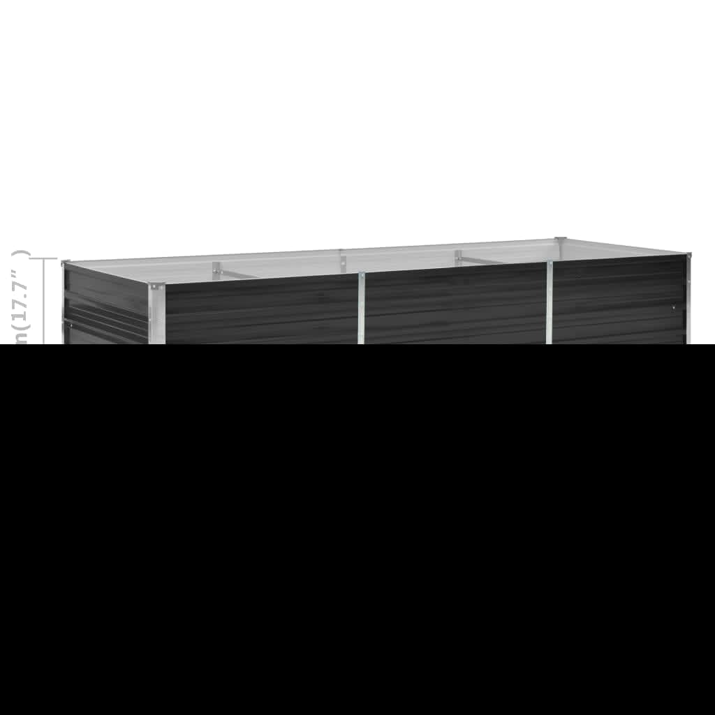 Høybed antrasitt 240x80x45 cm galvanisert stål