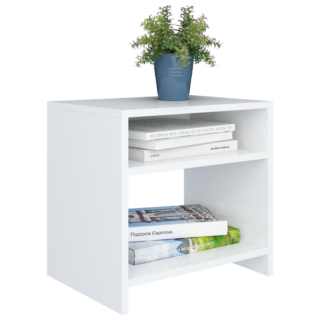 Nattbord 2 stk hvit 40x30x40 cm konstruert tre