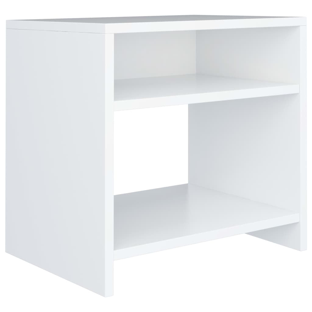 Nattbord 2 stk hvit 40x30x40 cm konstruert tre