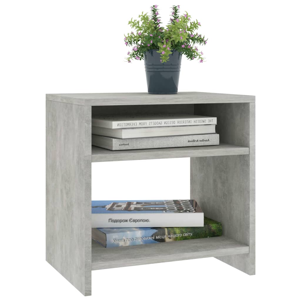 Nattbord 2 stk betonggrå 40x30x40 cm konstruert tre