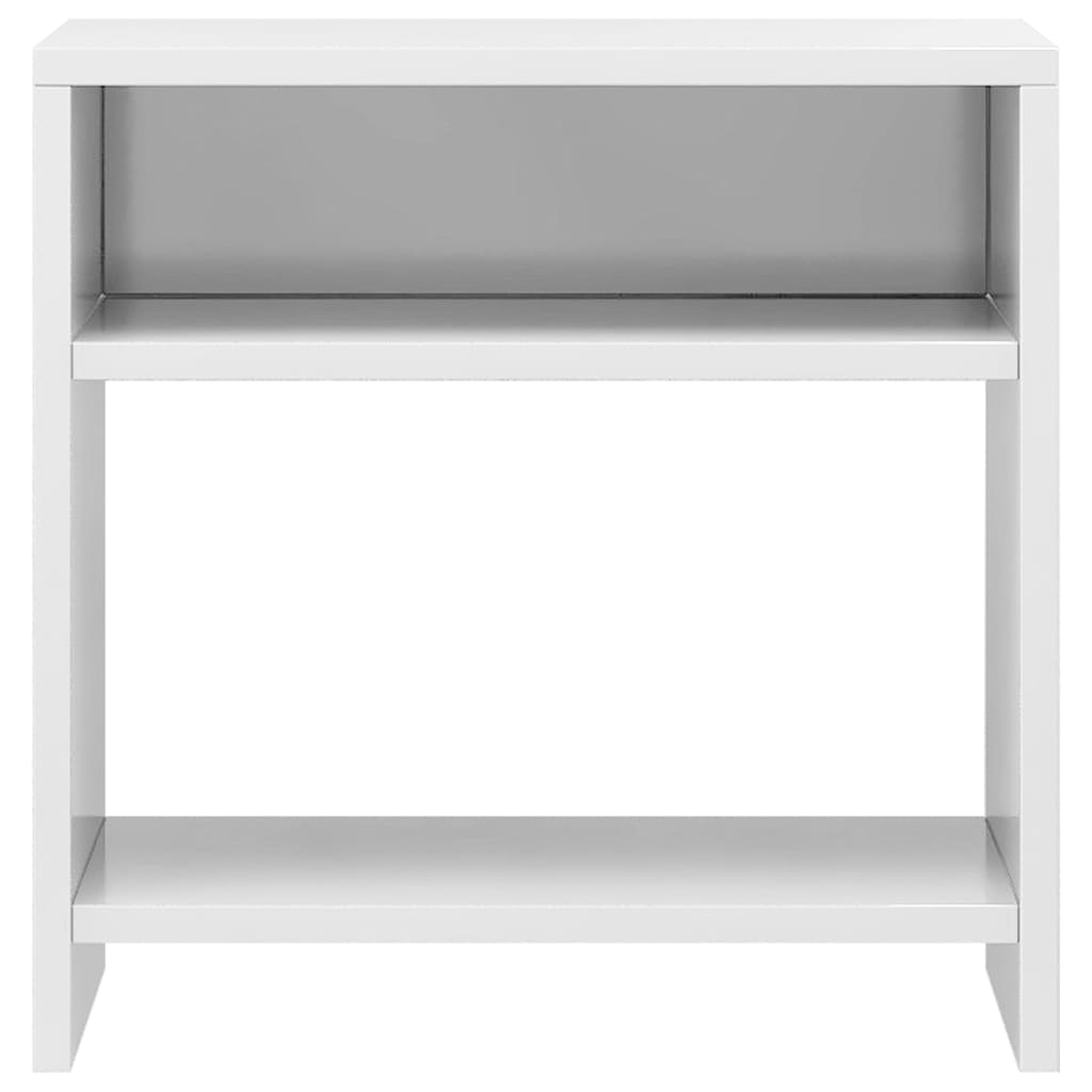 Nattbord 2 stk høyglans hvit 40x30x40 cm konstruert tre