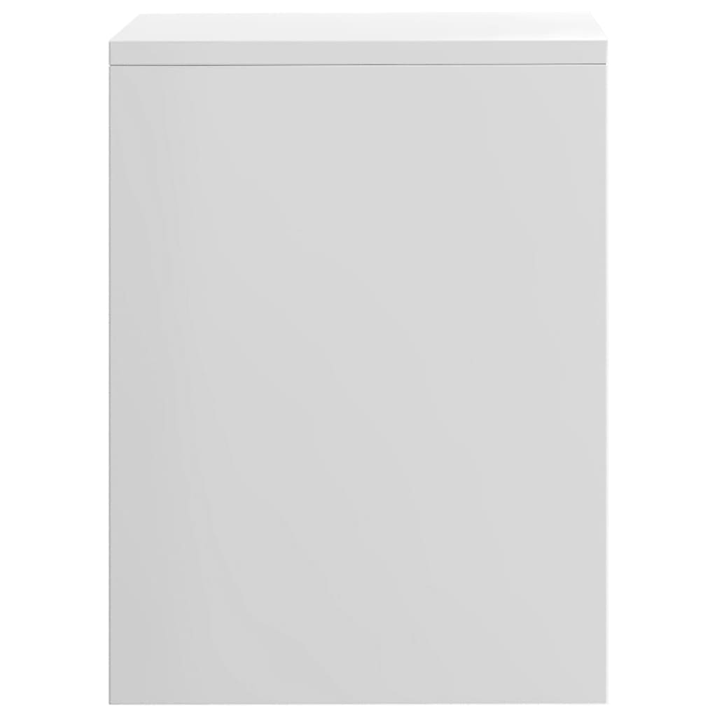 Nattbord 2 stk høyglans hvit 40x30x40 cm konstruert tre