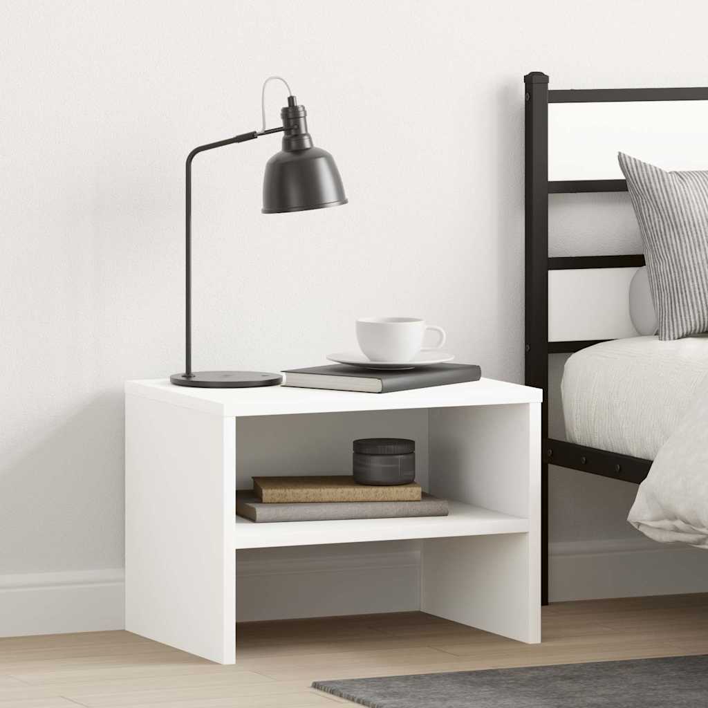 Nattbord 2 stk hvit 40x30x30 cm konstruert tre