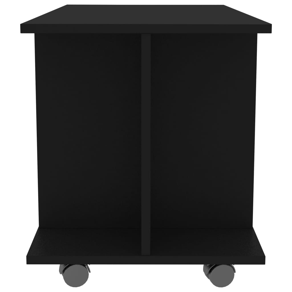 TV-benk med hjul svart 80x40x45 cm konstruert tre