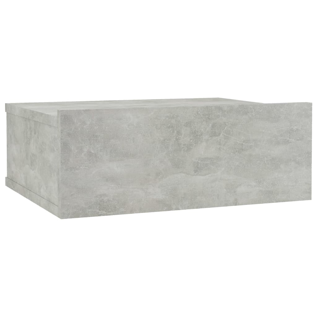 Flytende nattbord betonggrå 40x30x15 cm konstruert tre