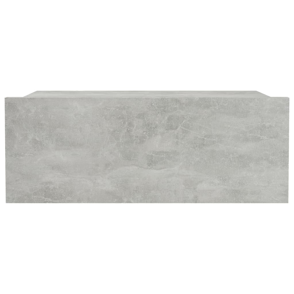Flytende nattbord betonggrå 40x30x15 cm konstruert tre