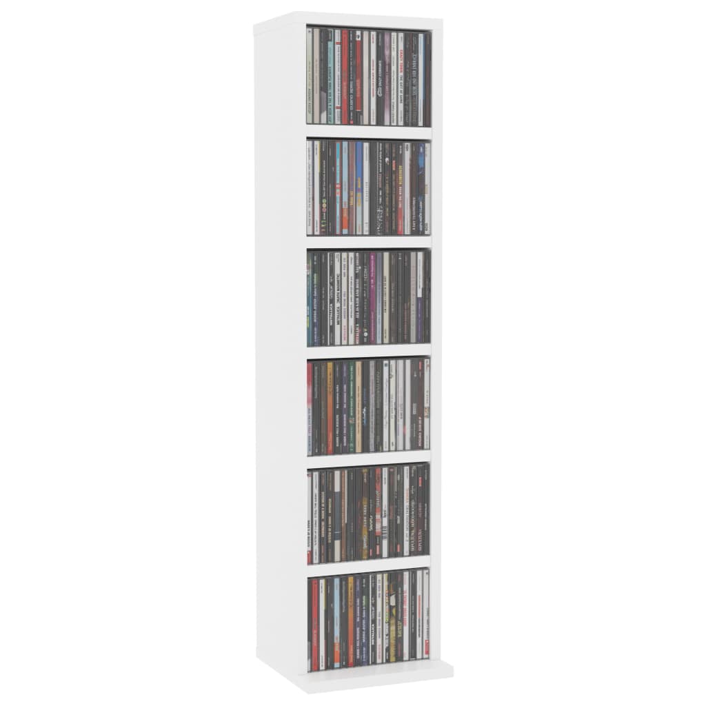 CD-skap hvit 21x20x88 cm konstruert tre