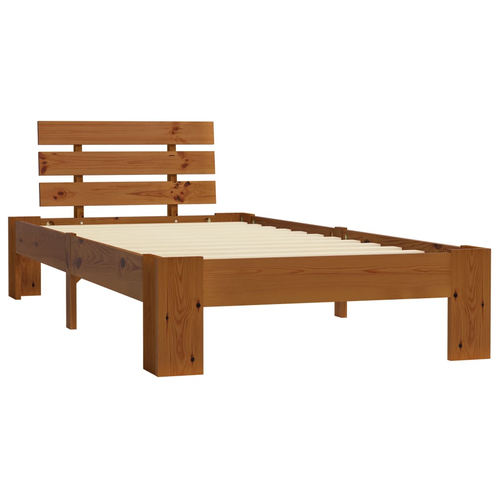 Sengeramme honningbrun heltre furu 100x200 cm