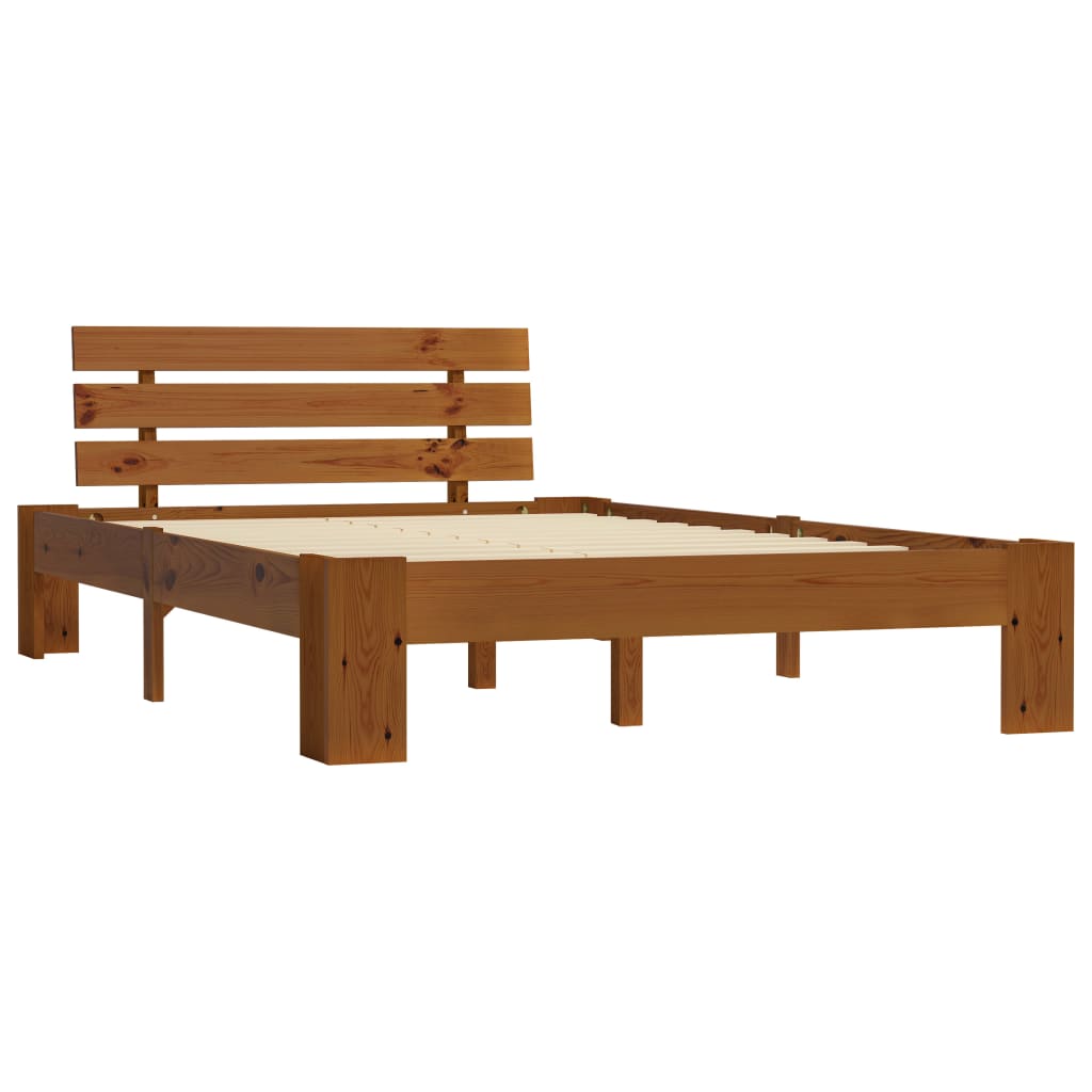 Sengeramme honningbrun heltre furu 120x200 cm