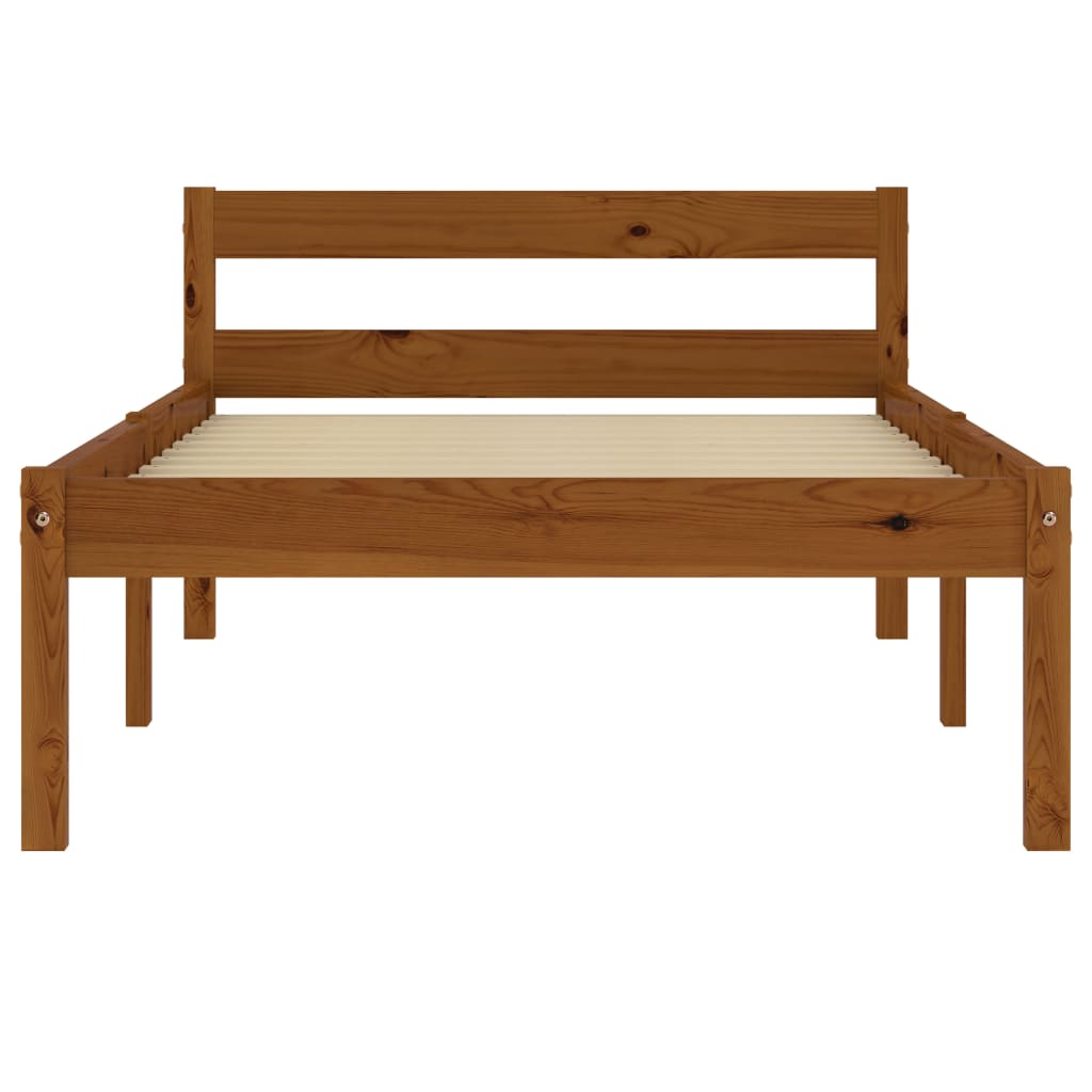 Sengeramme honningbrun heltre furu 90x200 cm