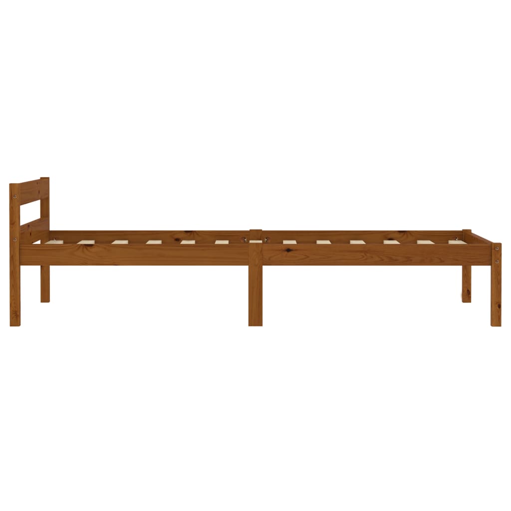 Sengeramme honningbrun heltre furu 90x200 cm