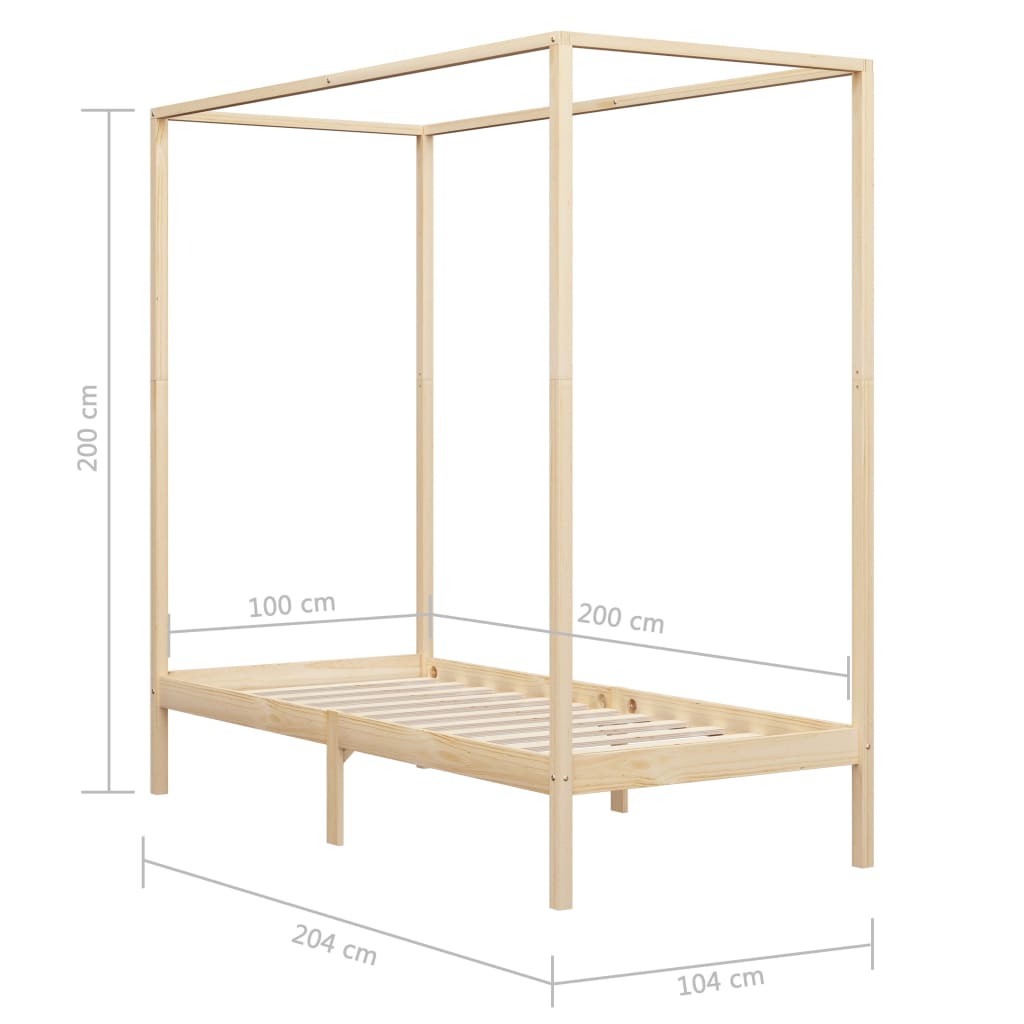 Himmelsengeramme heltre furu 100x200 cm