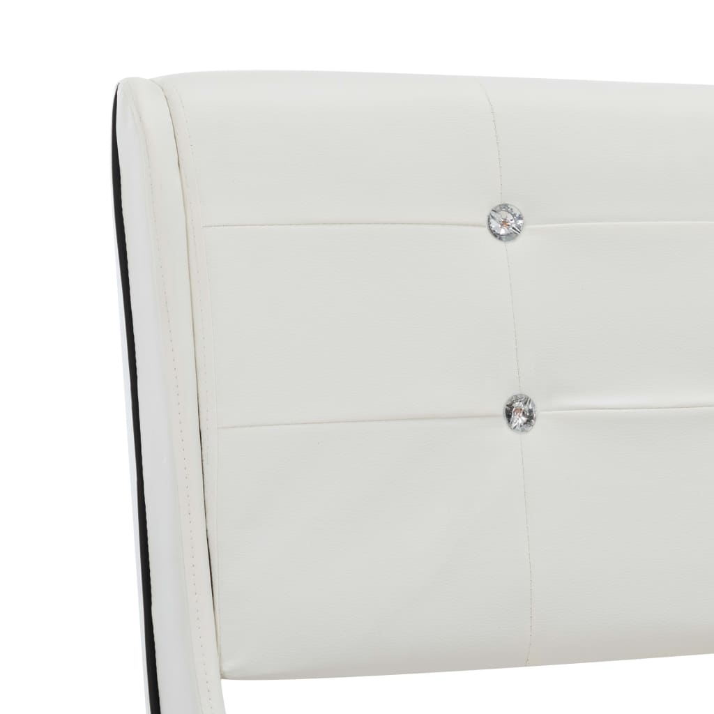 Sengeramme uten Madrass Hvit imitert skinn 135x190 cm