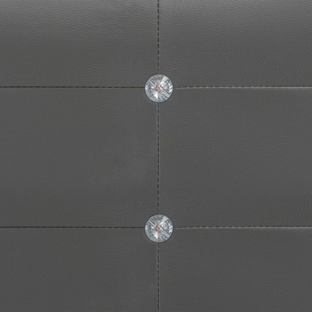 Sengeramme grå kunstig skinn 180x200 cm