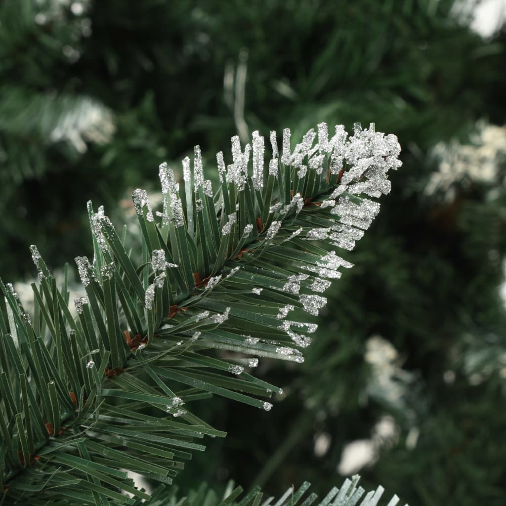 Kunstig juletre med furukongler og hvitt glitter 210 cm
