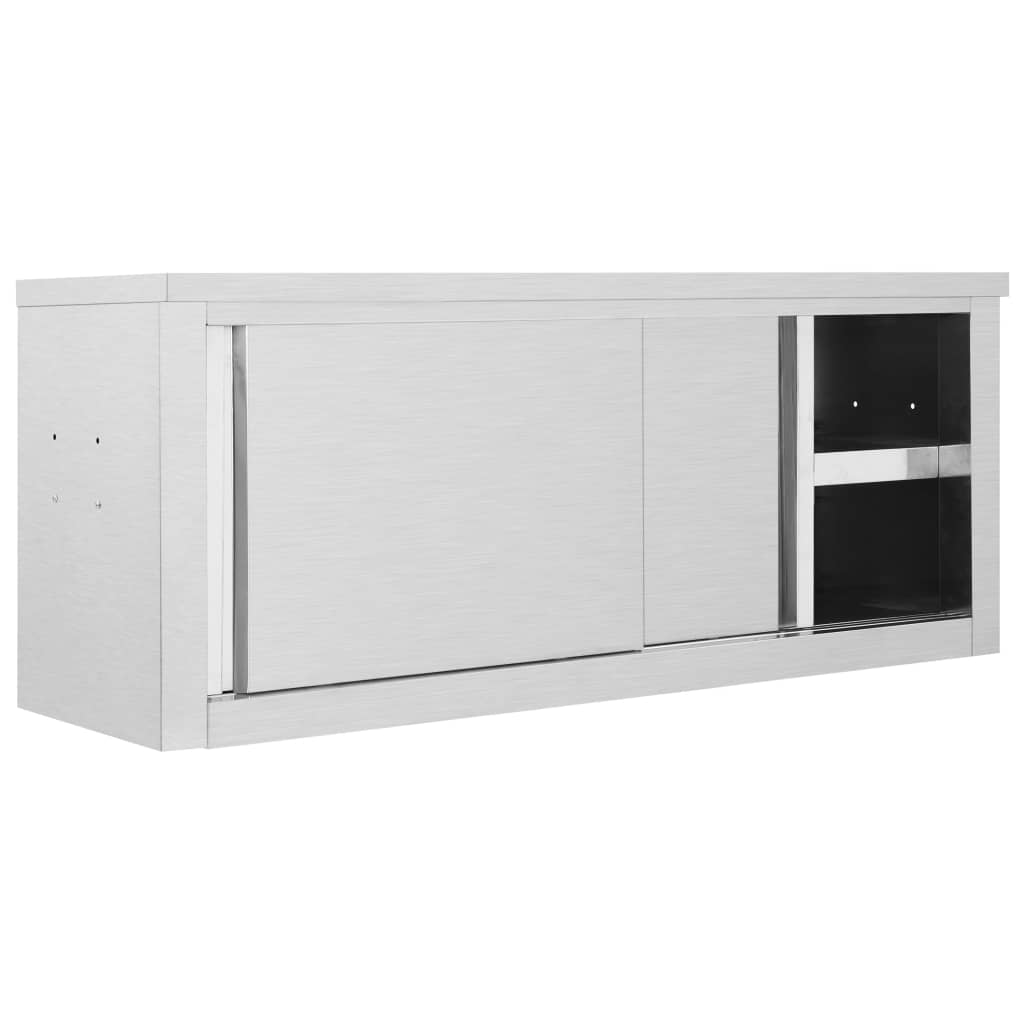Kjøkkenskap vegg med skyvedører 120x40x50 cm rustfritt stål