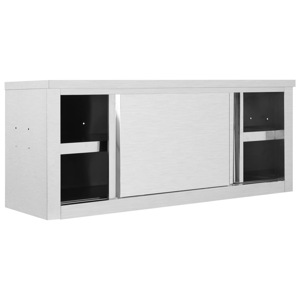 Kjøkkenskap vegg med skyvedører 120x40x50 cm rustfritt stål