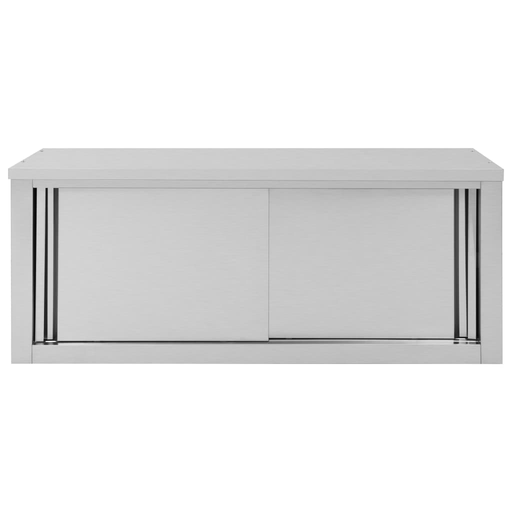 Kjøkkenskap vegg med skyvedører 120x40x50 cm rustfritt stål