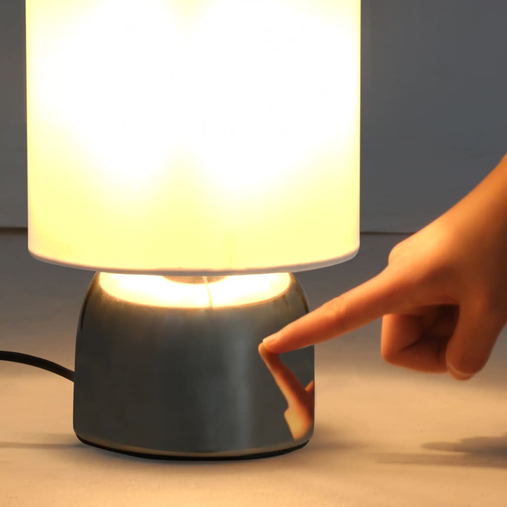 Bordlamper 2 stk berøringsknapp hvit E14