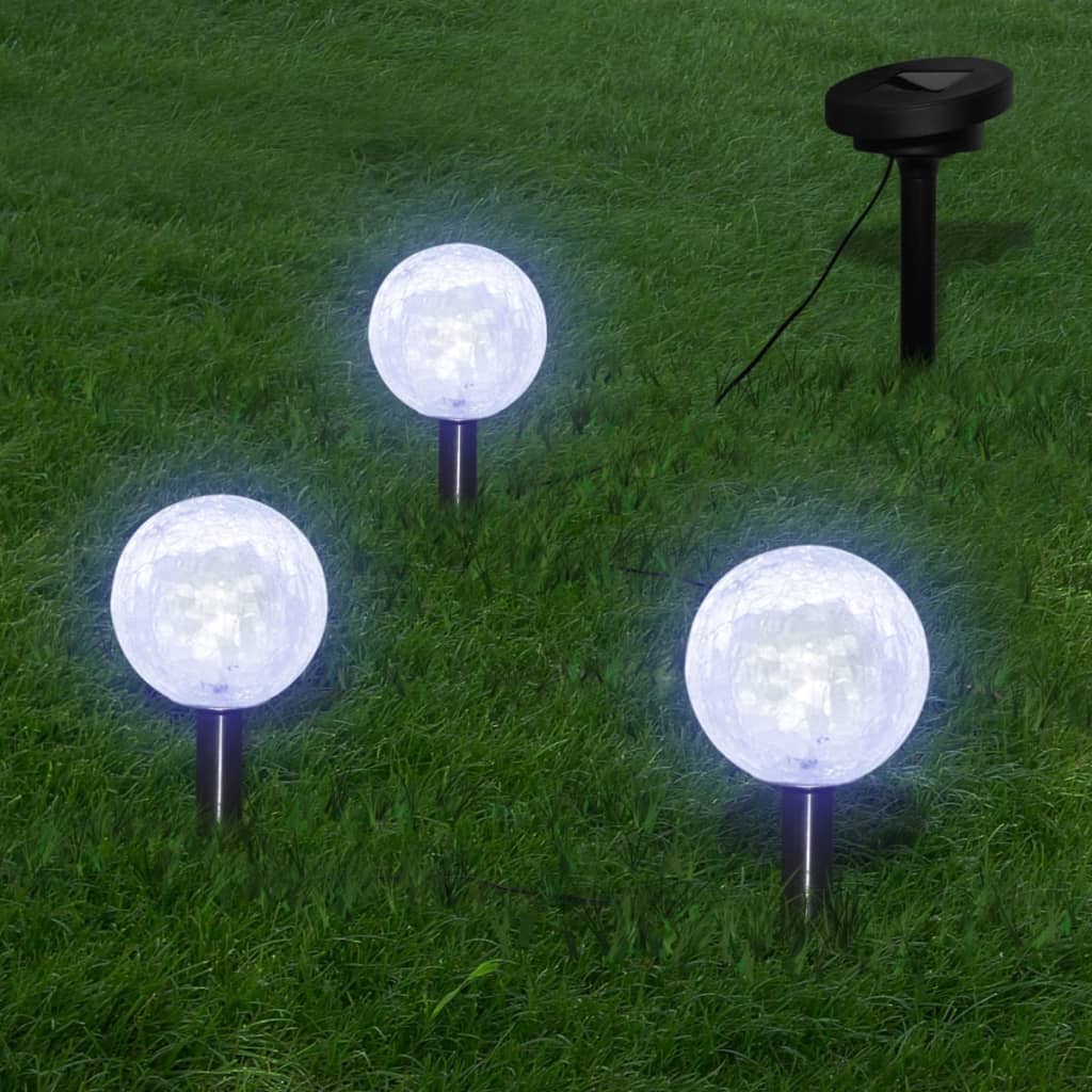 Hagelys 6 stk LED med jordspyd og solcellepaneler