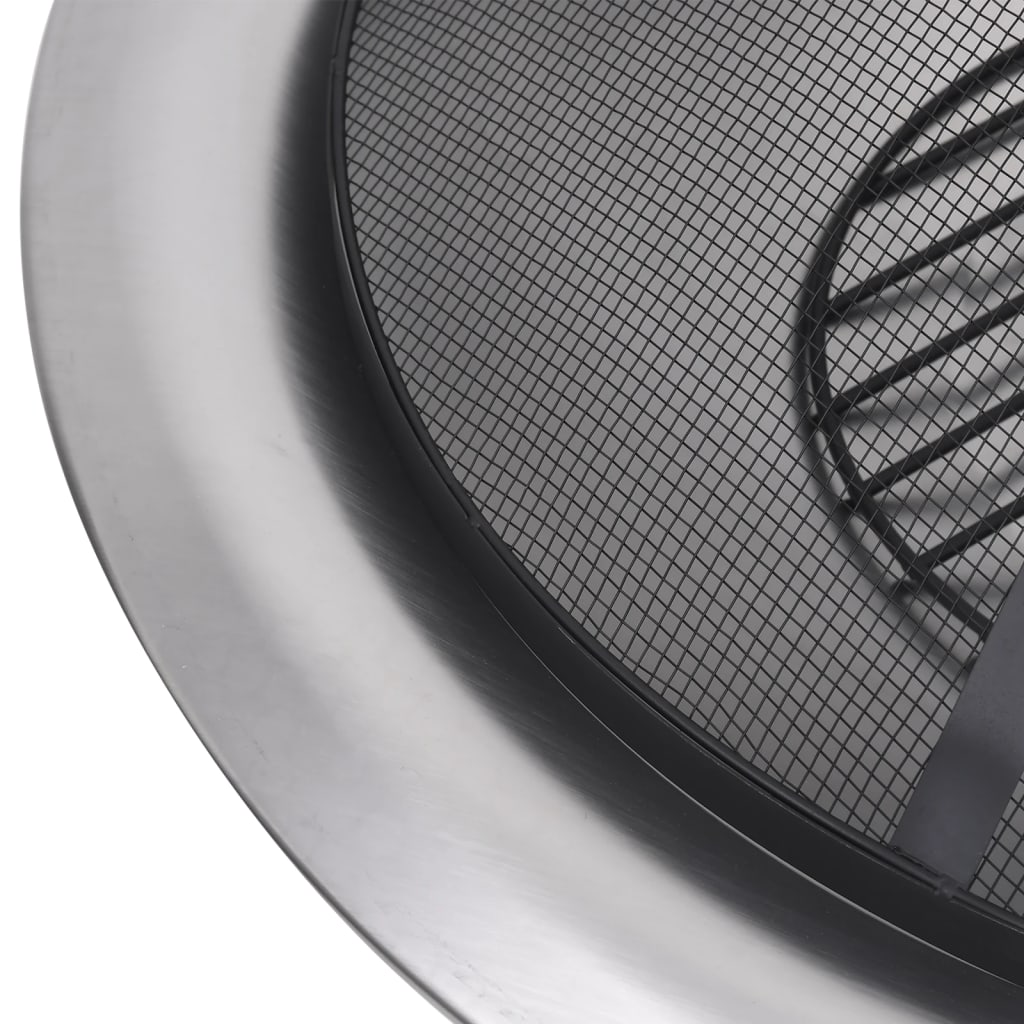 Utendørs bålfat med grill rustfritt stål 76 cm