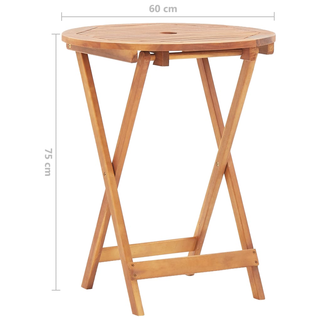 Sammenleggbart hagebord 60x75 cm heltre akasie