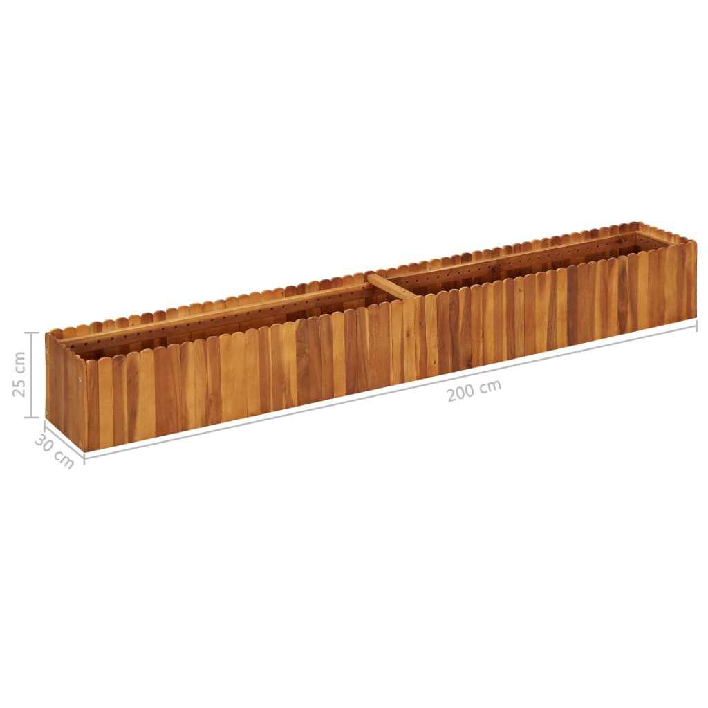 Høybed 200x30x25 cm heltre akasie