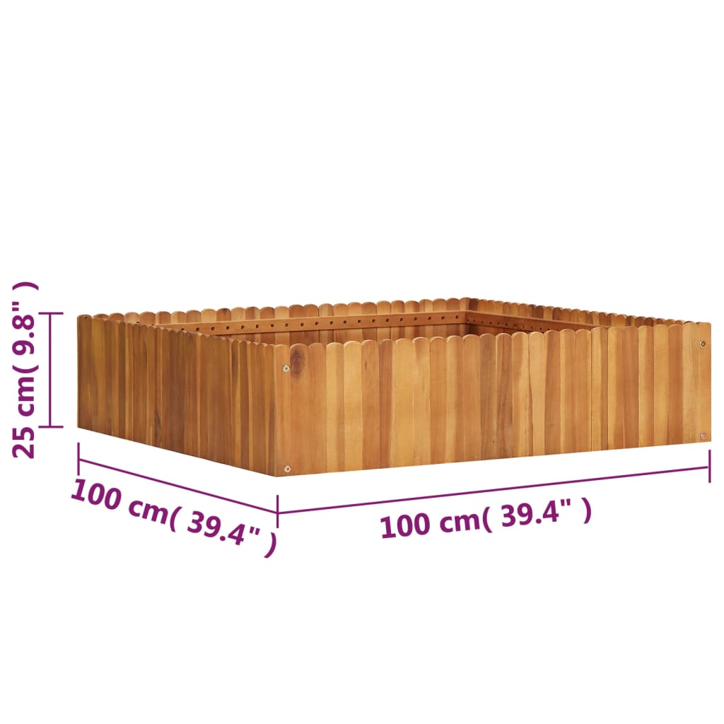 Høybed 100x100x25 cm heltre akasie