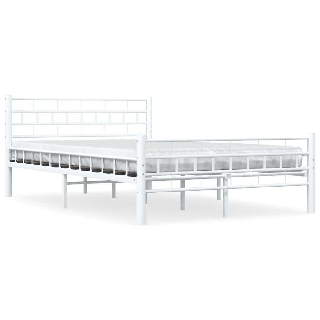 Sengeramme hvit metall 140x200 cm