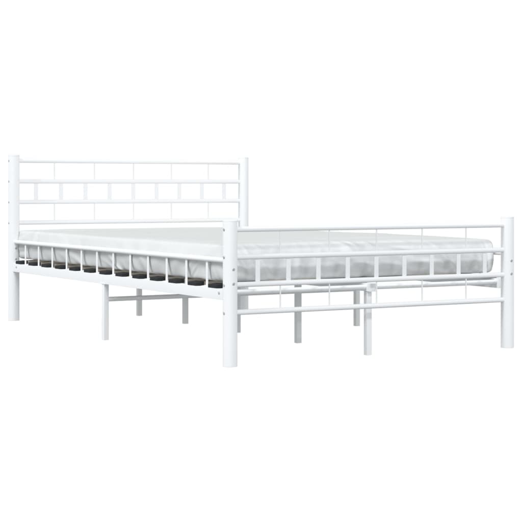 Sengeramme hvit metall 140x200 cm