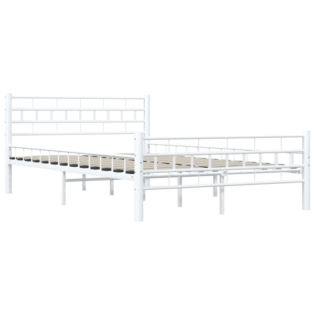 Sengeramme hvit metall 140x200 cm