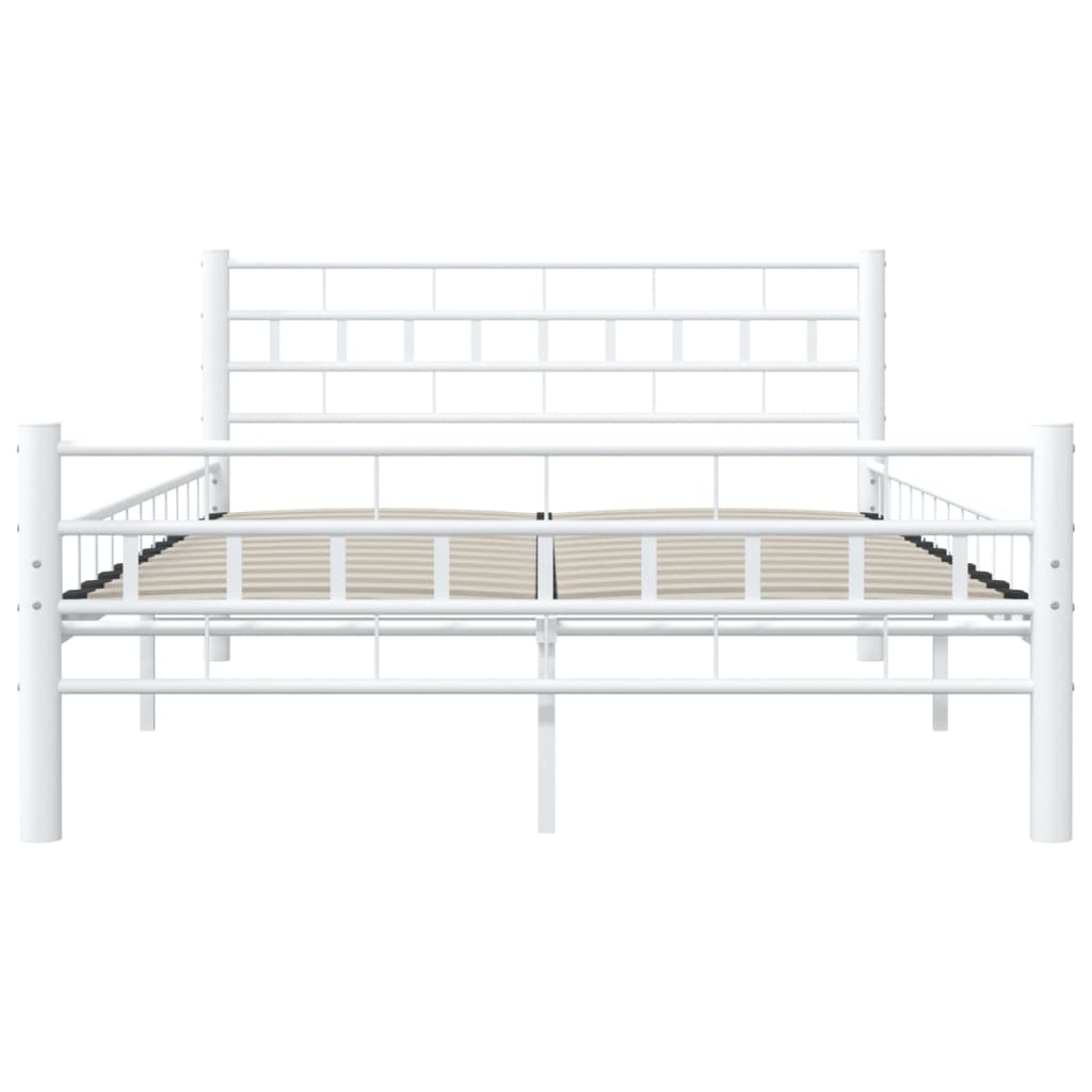 Sengeramme hvit metall 140x200 cm