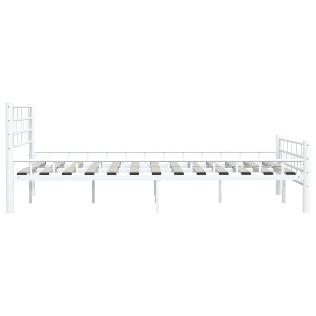 Sengeramme hvit metall 140x200 cm