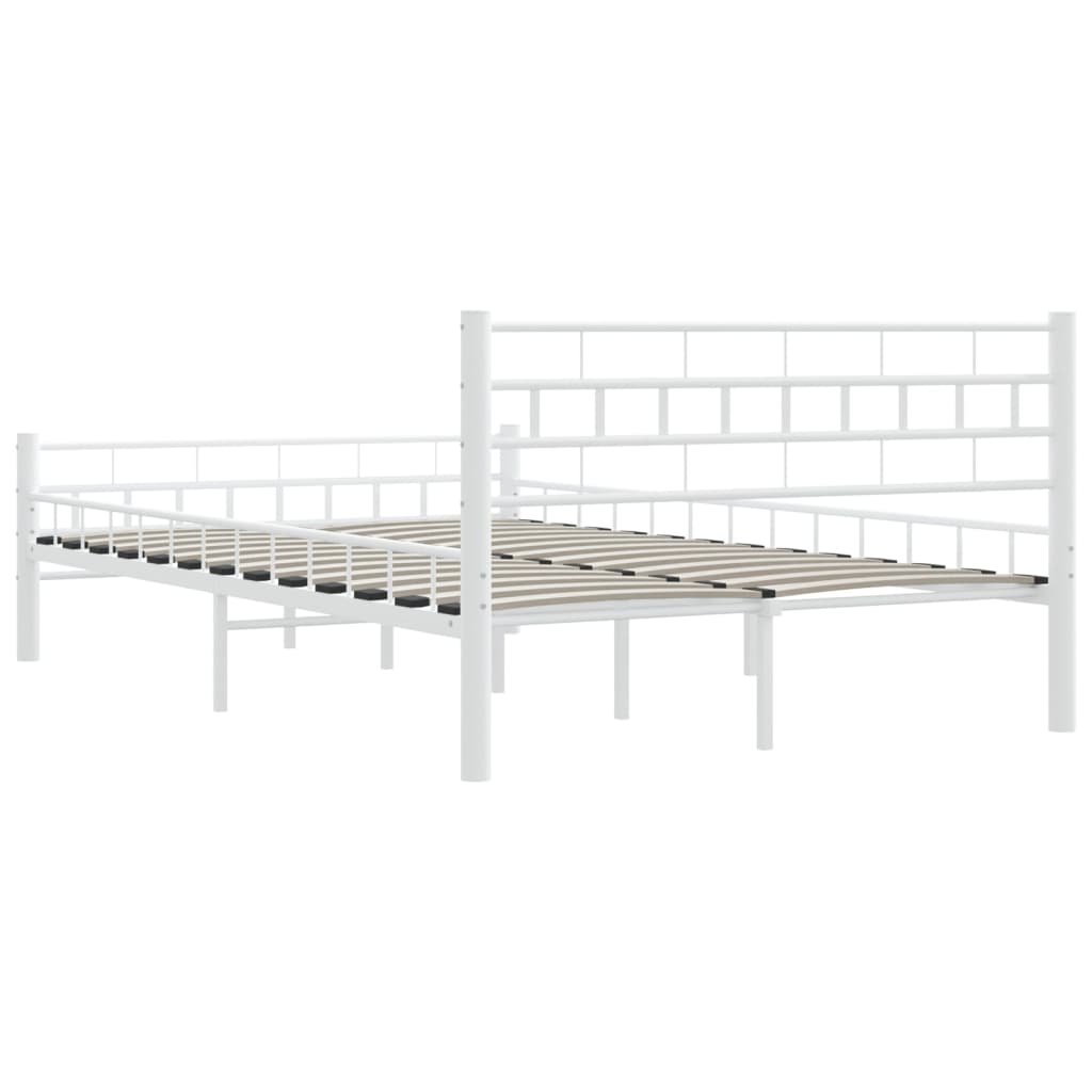 Sengeramme hvit metall 140x200 cm