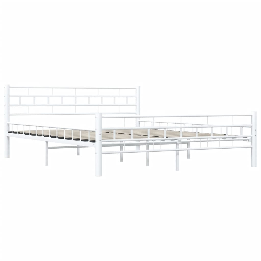 Sengeramme hvit metall 160x200 cm