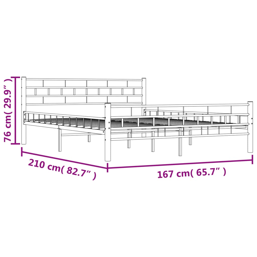 Sengeramme hvit metall 160x200 cm