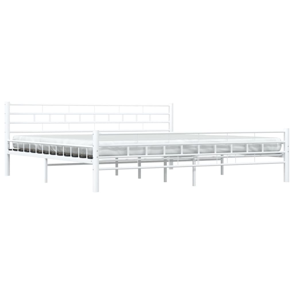 Sengeramme hvit metall 200x200 cm