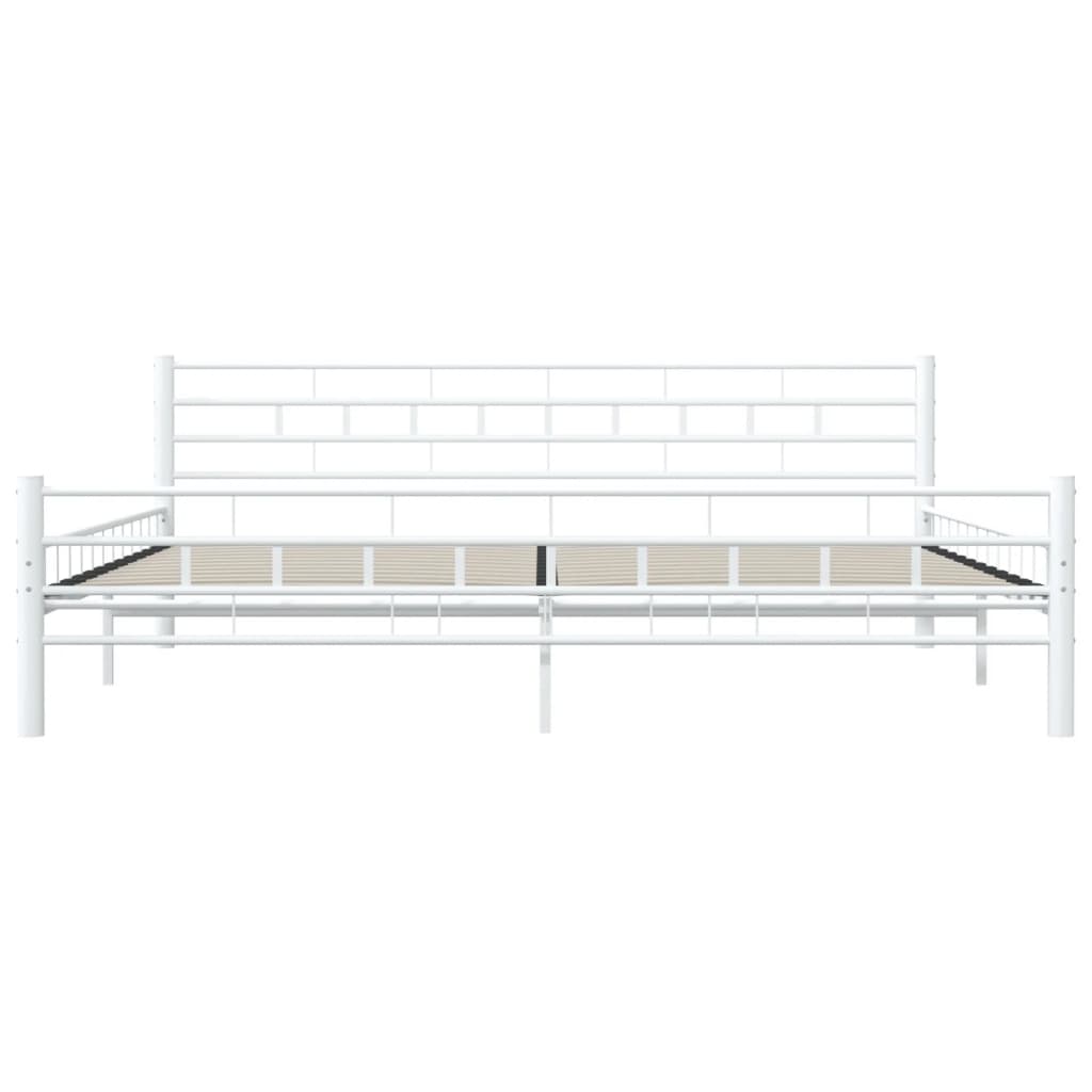 Sengeramme hvit metall 200x200 cm